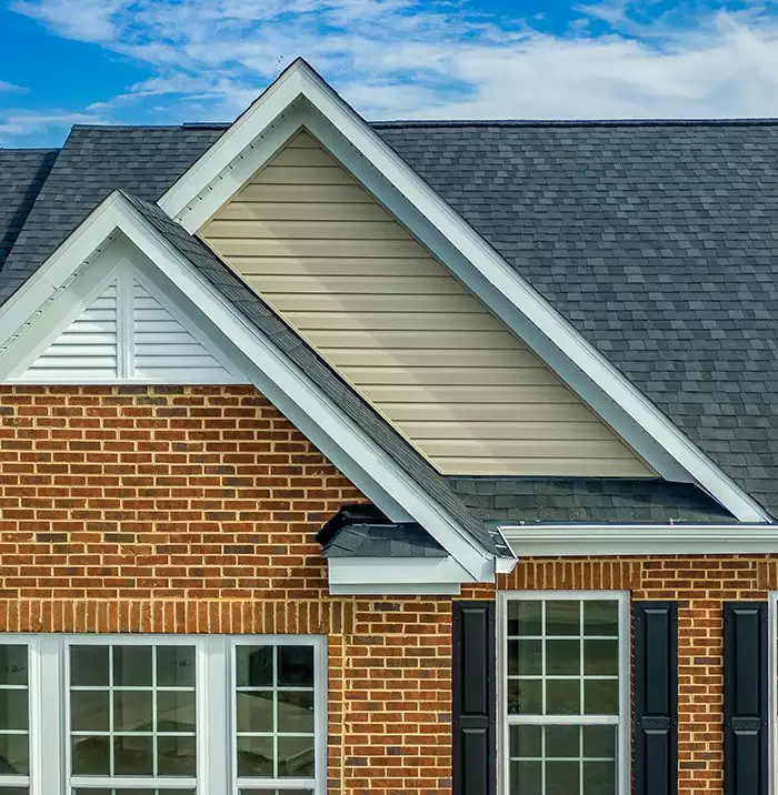 Brick House with Siding Gable and Shingled Roof