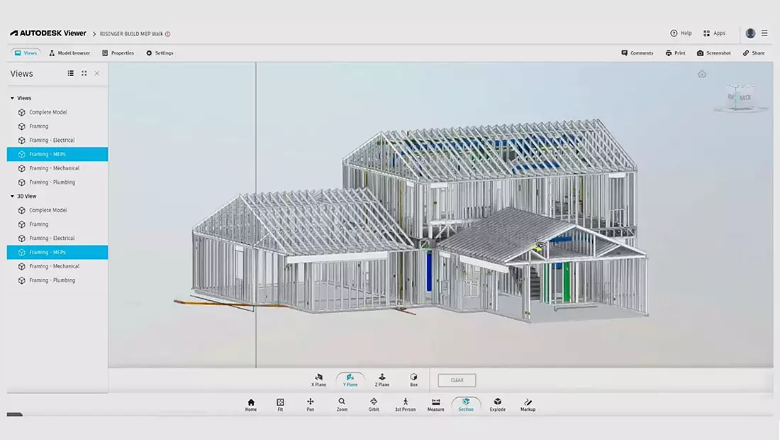 Digital Software Rendering of House Under Construction